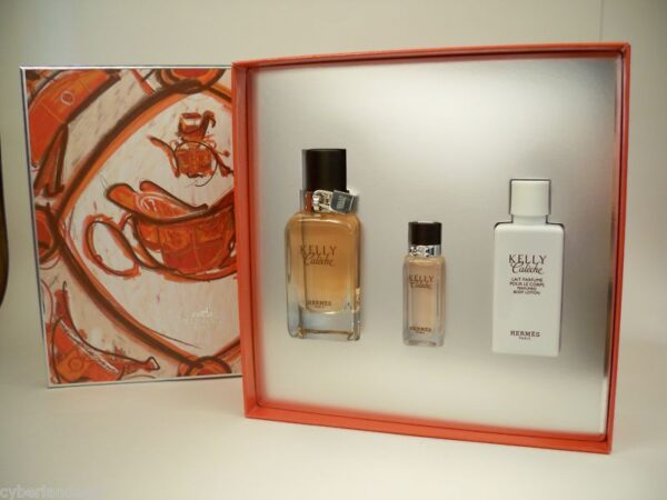 HERMES KELLY CALECHE 50ML SPRAY EAU DE PARFUM + LATTE CORPO 40ML + MIGNON 7,5ML-0