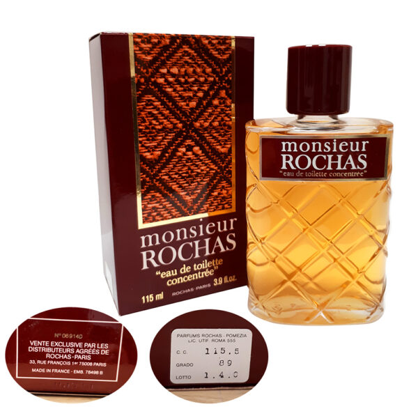 ROCHAS MONSIEUR ROCHAS 115ML EAU DE TOILETTE CONCENTREE SPLASH LOTTO 1.4.0 VINTAGE