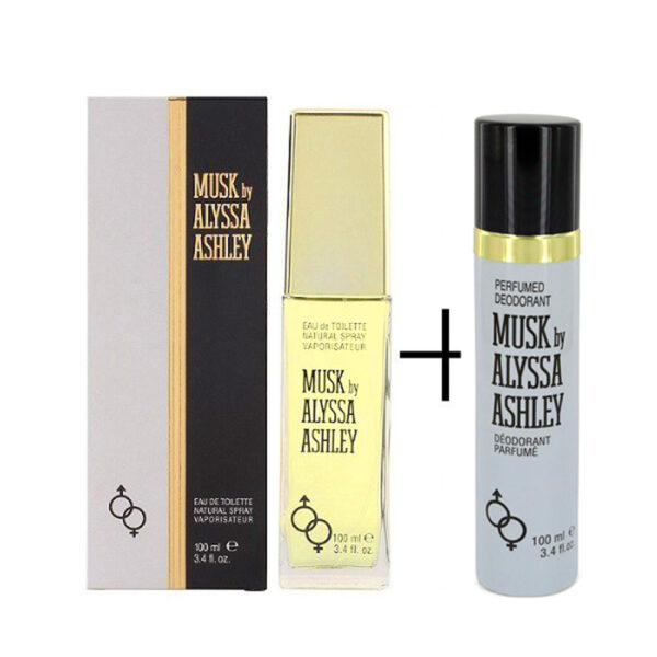 MUSK BY ALYSSA ASHLEY 100ML SPRAY EAU DE TOILETTE + 100ML DEODORANT SPRAY